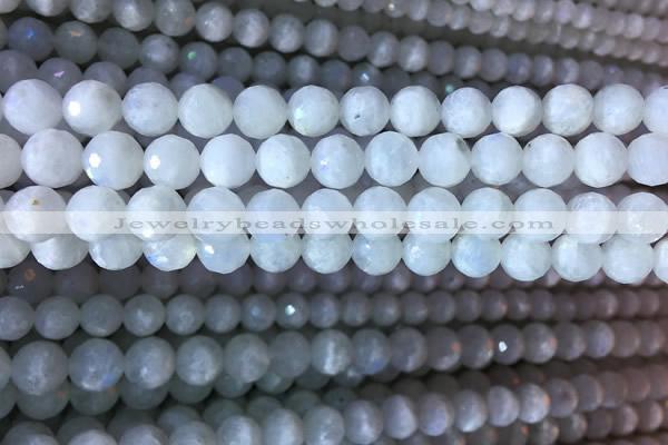 CMS1861 15.5 inches 8mm faceted round white moonstone gemstone beads