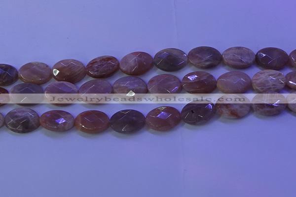 CMS586 15.5 inches 13*18mm faceted oval moonstone gemstone beads