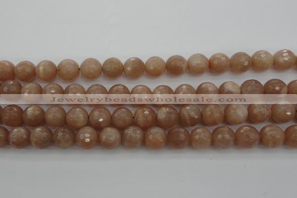 CMS943 15.5 inches 10mm faceted round A grade moonstone gemstone beads
