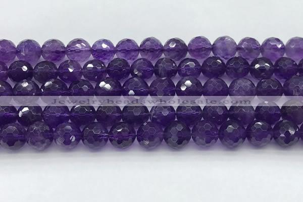 CNA1173 15.5 inches 10mm faceted round natural amethyst beads
