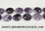 CNA1208 15.5 inches 25*30mm faceted oval amethyst gemstone beads