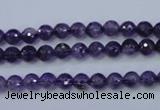 CNA251 15.5 inches 6mm faceted round natural amethyst beads