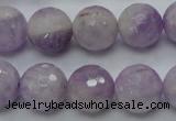 CNA313 15.5 inches 14mm faceted round natural lavender amethyst beads