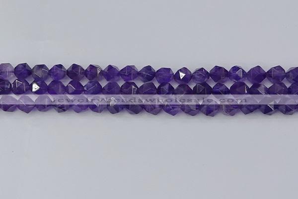 CNA758 15.5 inches 8mm faceted nuggets amethyst beads wholesale