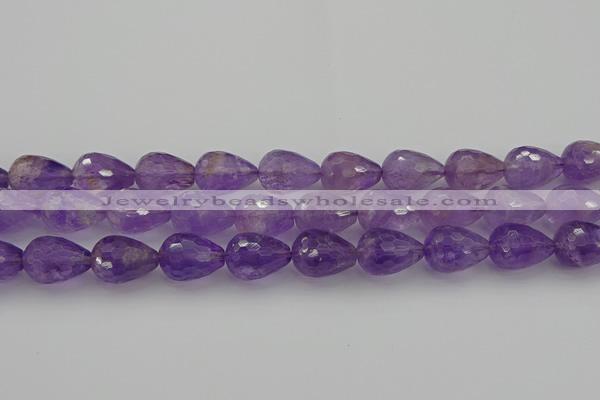 CNA922 15.5 inches 15*20mm faceted teardrop natural amethyst beads