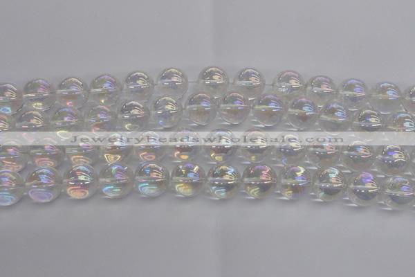 CNC205 15.5 inches 14mm round AB-color white crystal beads