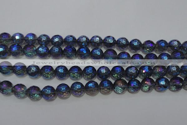 CNC313 15.5 inches 10mm faceted round AB-color white crystal beads