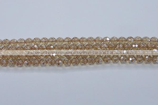 CNC519 15.5 inches 10mm faceted round dyed natural white crystal beads
