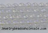 CNC560 15.5 inches 4mm round plated crackle white crystal beads