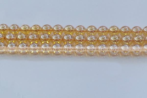 CNC580 15.5 inches 14mm round plated natural white crystal beads