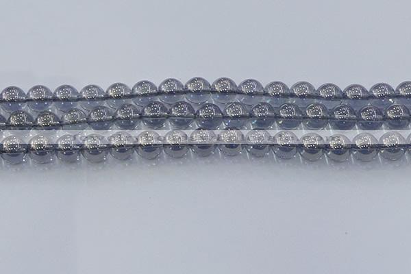 CNC596 15.5 inches 10mm round plated natural white crystal beads