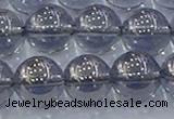 CNC598 15.5 inches 14mm round plated natural white crystal beads