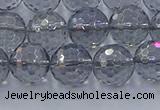 CNC641 15.5 inches 10mm faceted round plated natural white crystal beads