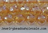CNC652 15.5 inches 8mm faceted round plated natural white crystal beads