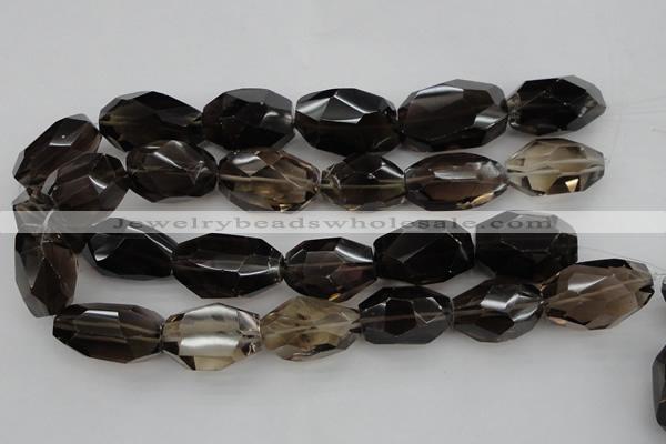 CNG1062 15.5 inches 18*25mm - 22*30mm faceted nuggets smoky quartz beads