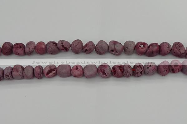 CNG2014 15.5 inches 8*10mm - 10*14mm nuggets plated druzy agate beads