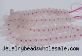 CNG3215 10*25mm - 12*50mm faceted nuggets matte rose quartz beads
