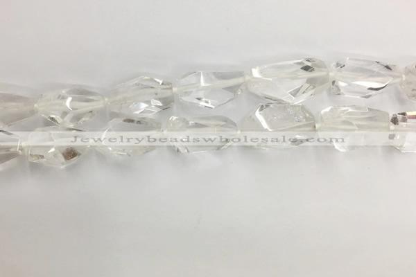 CNG3593 15*25mm - 20*35mm faceted nuggets white crystal beads