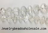CNG3594 15*25mm - 25*35mm faceted nuggets white crystal beads
