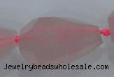 CNG385 15.5 inches 20*30mm – 25*35mm faceted nuggets rose quartz beads