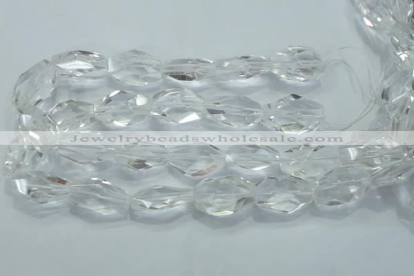 CNG403 15.5 inches 18*30mm faceted nuggets white crystal beads