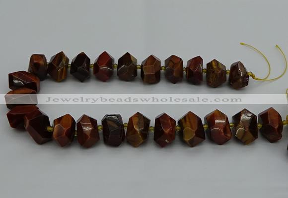 CNG5276 15.5 inches 12*16mm - 15*20mm faceted nuggets red tiger eye beads
