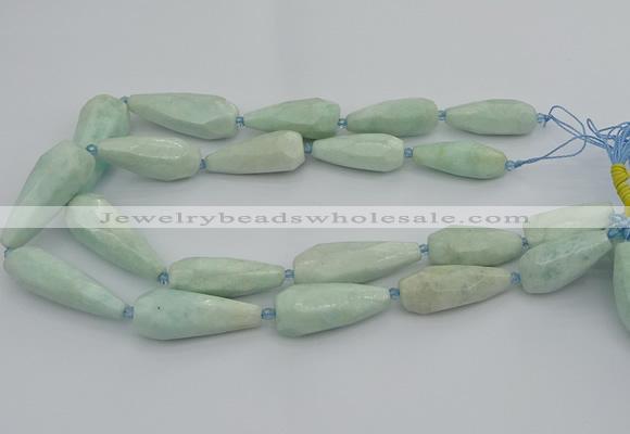 CNG5636 15.5 inches 15*35mm - 18*45mm faceted teardrop amazonite beads