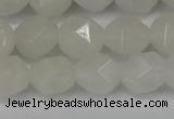 CNG6113 15.5 inches 8mm faceted nuggets white jade beads