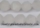 CNG6186 15.5 inches 10mm faceted nuggets white jade beads