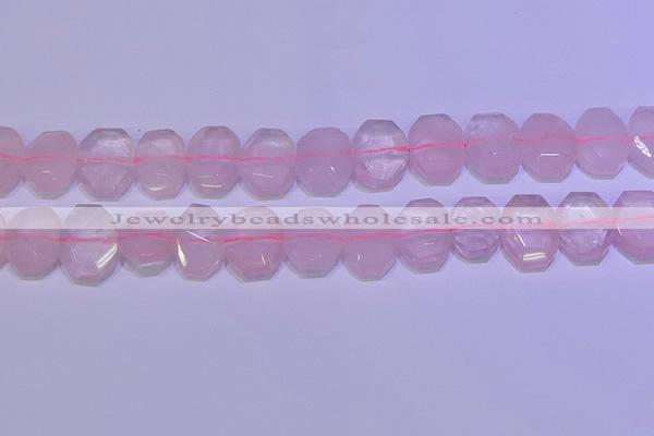 CNG6301 15.5 inches 13*18mm - 15*20mm faceted freeform rose quartz beads
