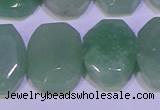 CNG6310 13*18mm - 15*20mm faceted freeform green aventurine beads