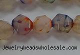CNG6502 15.5 inches 10mm faceted nuggets agate beads wholesale