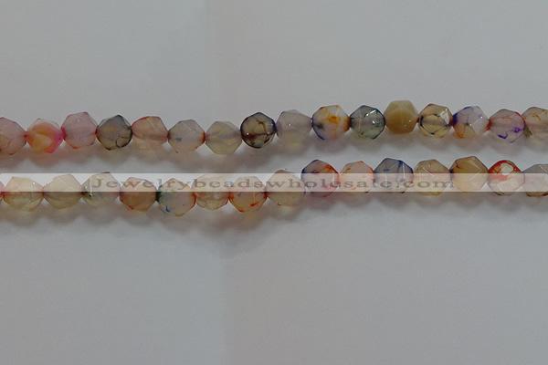 CNG6502 15.5 inches 10mm faceted nuggets agate beads wholesale