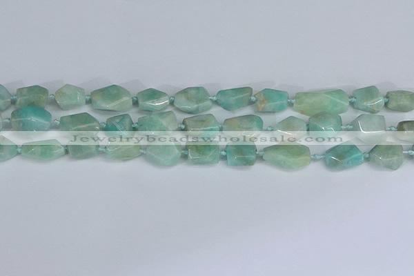 CNG7136 6*10mm - 10*14mm faceted nuggets Brazilian amazonite beads