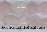CNG7145 15.5 inches 8*12mm - 13*18mm faceted nuggets rose quartz beads