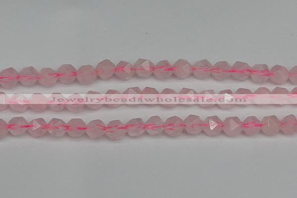 CNG7228 15.5 inches 12mm faceted nuggets rose quartz beads