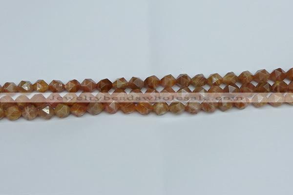 CNG7295 15.5 inches 6mm faceted nuggets sunstone beads