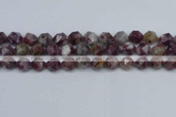 CNG7413 15.5 inches 12mm faceted nuggets tourmaline beads