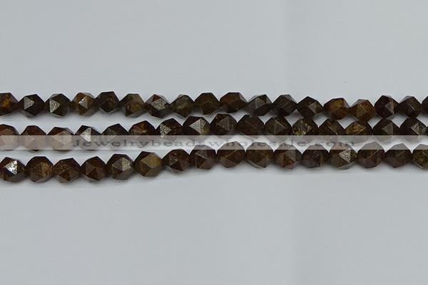 CNG7441 15.5 inches 8mm faceted nuggets bronzite gemstone beads