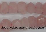 CNG863 15.5 inches 10*14mm faceted nuggets rose quartz beads