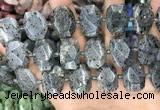 CNG8632 13*18mm - 15*25mm faceted freeform sesame jasper beads