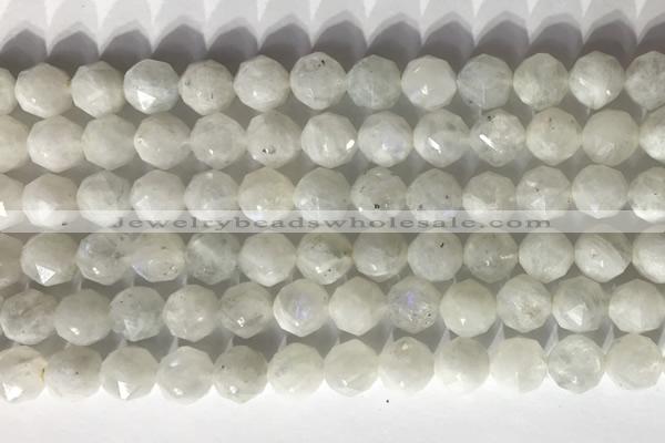 CNG9051 15.5 inches 8mm faceted nuggets white moonstone gemstone beads