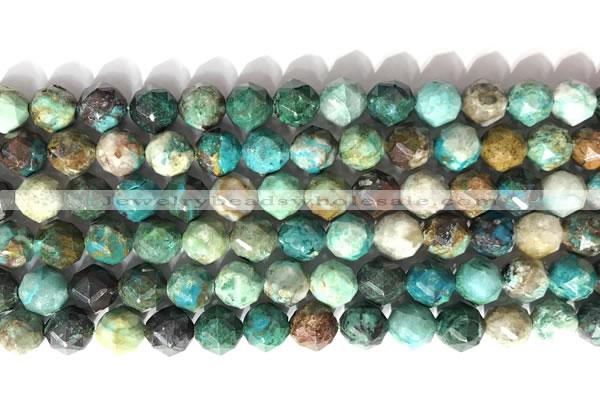 CNG9087 15.5 inches 8mm faceted nuggets chrysocolla gemstone beads