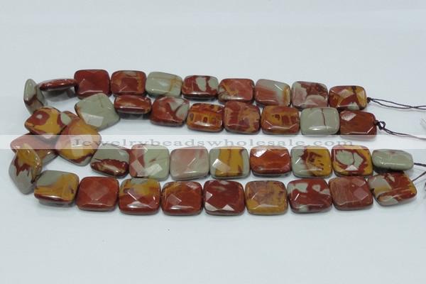 CNJ16 15.5 inches 20*20mm faceted square natural noreena jasper beads