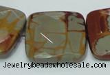 CNJ17 15.5 inches 30*30mm faceted square natural noreena jasper beads