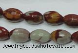 CNJ28 15.5 inches 10*14mm faceted rice natural noreena jasper beads