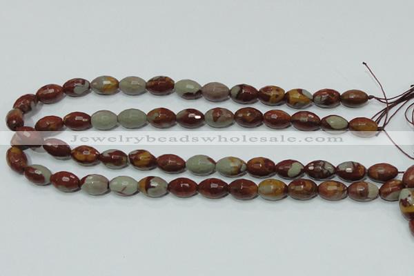 CNJ28 15.5 inches 10*14mm faceted rice natural noreena jasper beads