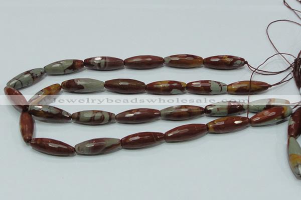 CNJ30 15.5 inches 10*30mm faceted rice natural noreena jasper beads