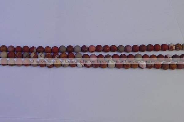 CNJ300 15.5 inches 4mm round matte noreena jasper beads wholesale