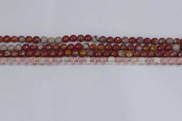 CNJ308 15.5 inches 4mm faceted round noreena jasper beads